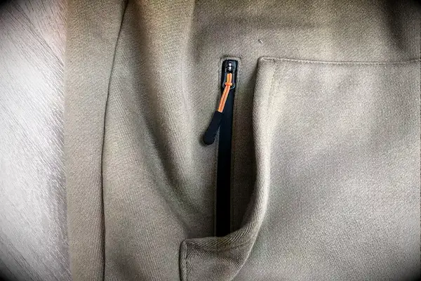 The zipper on the Portland Gear Cloudburst Hoodie