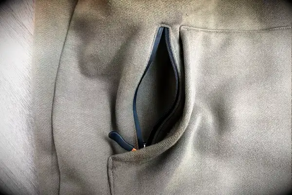 A close up of the zipper on the Portland Gear Cloudburst Hoodie
