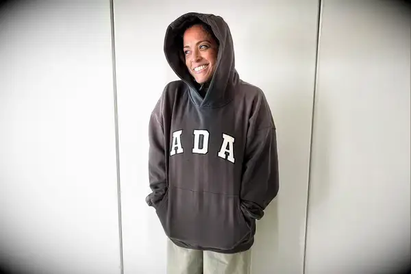 A person wearing the Adanola ADA Oversized Hoodie