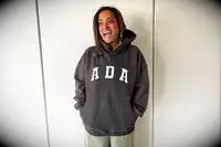 A person wearing the Adanola ADA Oversized Hoodie