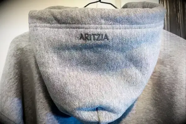 Photo of hood of Aritzia Cozy Sweatfleece Boyfriend Boxy Zip Hoodie