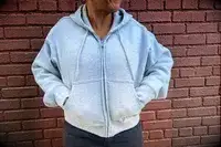 Photo of person wearing Aritzia Cozy Sweatfleece Boyfriend Boxy Zip Hoodie