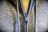 Photo of zipper of Aritzia Cozy Sweatfleece Boyfriend Boxy Zip Hoodie