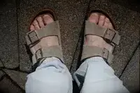 Feet wearing Birkenstock Men