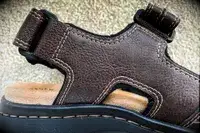 A close-up of the stitching on the Dockers Men