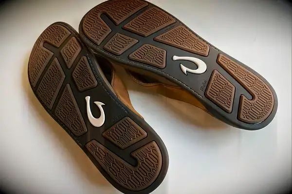 Olukai Tuahine Flip Flop displayed upside down