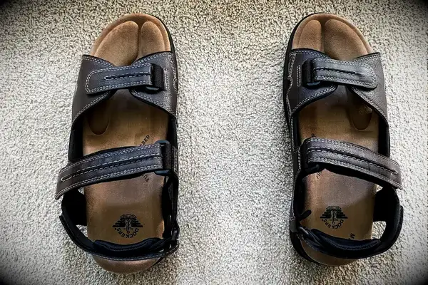 An overhead view of a pair of Dockers Men