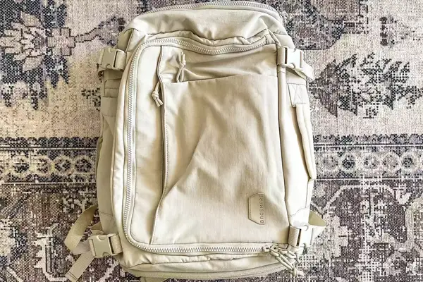 Photo of cream backpack