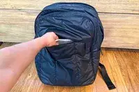 Photo of front pocket of the calpak luka backpack