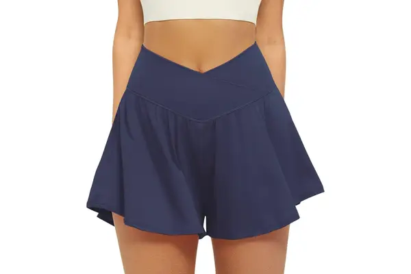 Fireswan Crossover Athletic Shorts For Women 2 In 1 Flowy Running Shorts