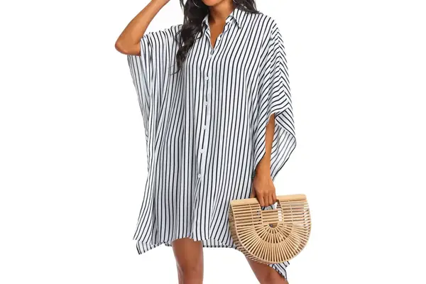 Ekouaer Womens Swimsuit Cover Up 34 Sleeve Beachwear Bikini