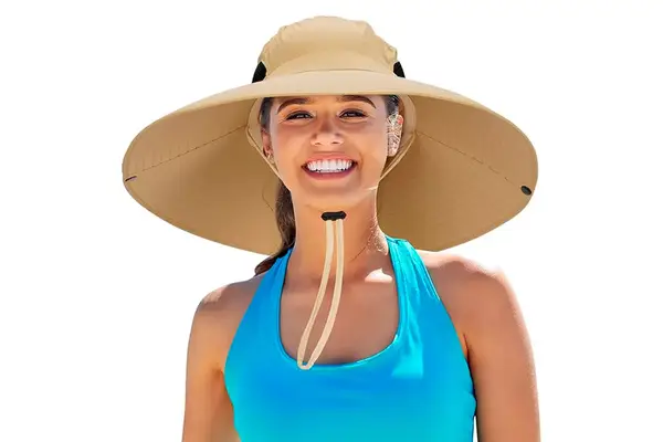 Leotruny Women Super Wide Brim Sun Hat UPF50+ Waterproof Bucket Hat for Fishing, Hiking, Camping