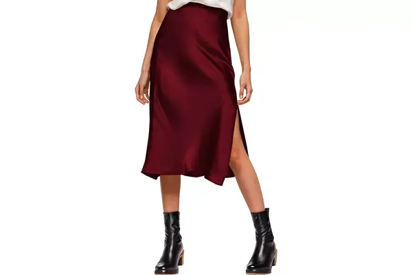 Amy Baby Women’s Satin Silk Midi Skirt