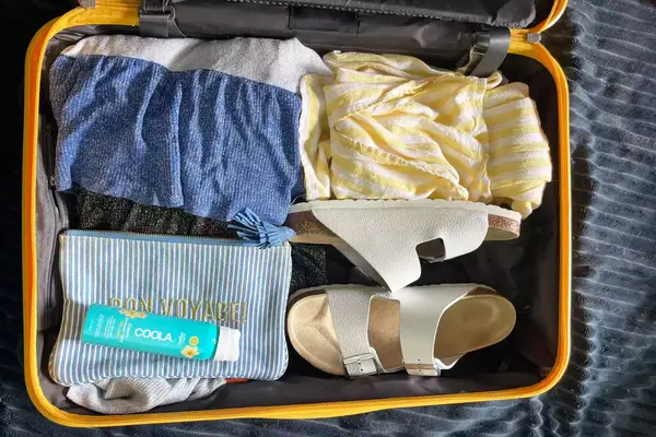 A person carries the Longchamp Le Pliage Filet L Mesh Bag