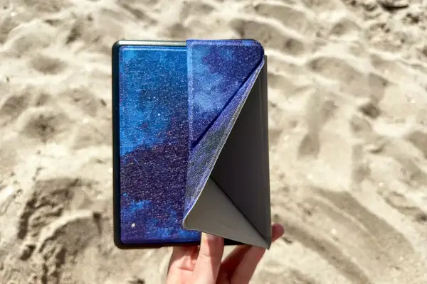 The Moko Case for Kindle Paperwhite Origami Standing Shell Cover folded over