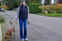 A person walks outside while wearing the L.L. Bean Women