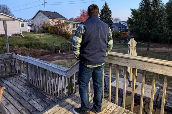 The back of a person wearing the Patagonia Men