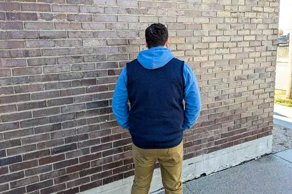 The back of a person wearing the Patagonia Men