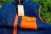 The Fjallraven Men’s Vardag Pile Fleece Vest with the tags on 
