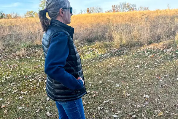 A person walks outside while wearing the Columbia Women