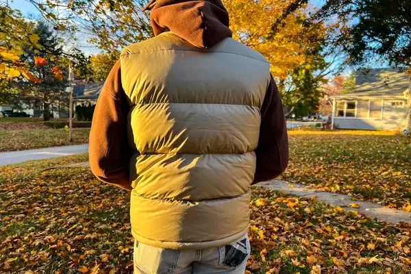 The back of a person wearing the Eddie Bauer Men
