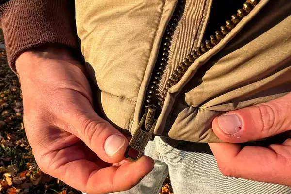 The zipper on the Eddie Bauer Men