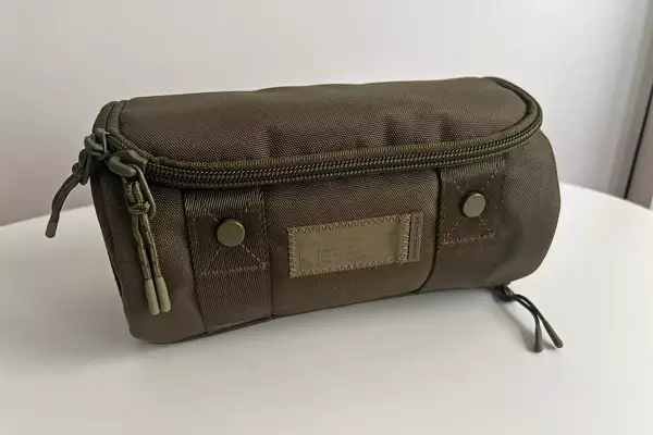 A front view of the Dagne Dover Small Seoul Dopp Kit 