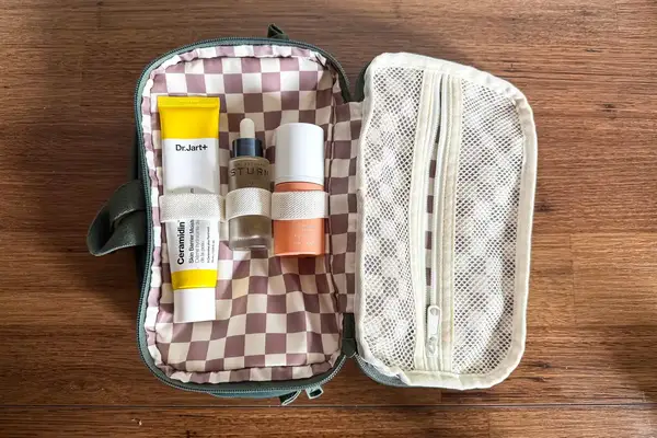 Makeup secured in the State Hart Toiletry Kit