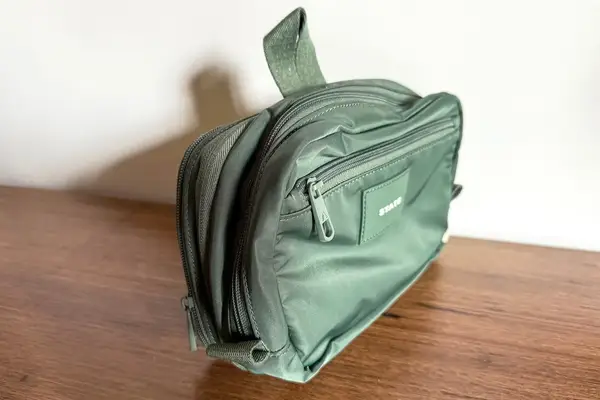 A side view of the State Hart Toiletry Kit