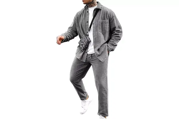 two piece shacket and pant set