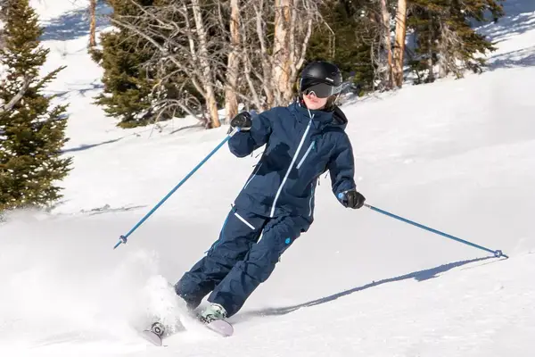 Person skiing on a slope