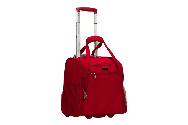 Amazon Prime Day Rockland Melrose Upright Wheeled Underseater Luggage, Red, Carry-On