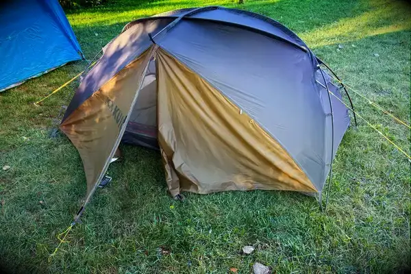 The Kuiu Mountain Star 2 Person Tent after assembly