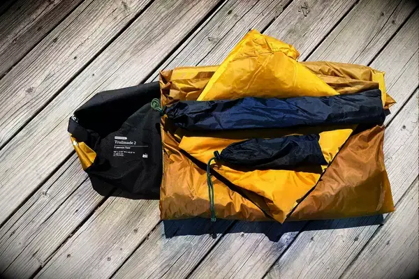 A folded up REI Co-Op Trailmade