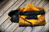 A folded up REI Co-Op Trailmade