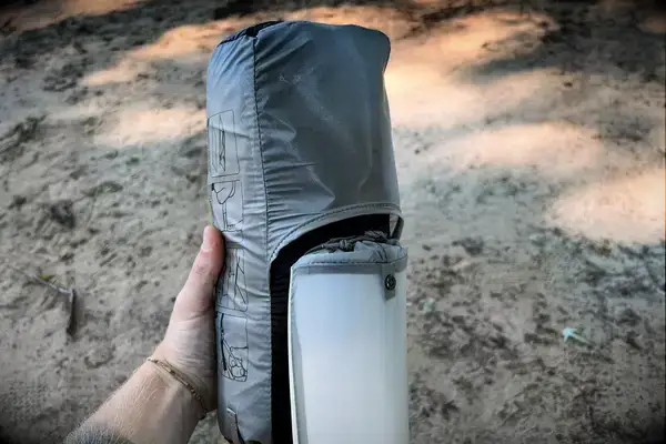 The Sea to Summit Telos Freestanding Ultralight Tent inside a storage case