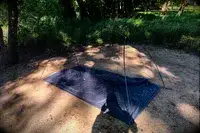 The base of the Sea to Summit Telos Freestanding Ultralight Tent during assembly