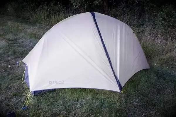 The Nemo Hornet Osmo Ultralight Backpacking Tent after assembly