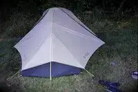 The Nemo Hornet Osmo Ultralight Backpacking Tent with the cover on
