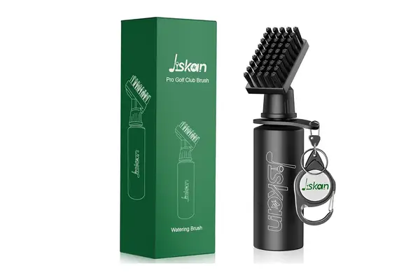 Pro Golf Club Brush Cleaner with Retainer Clip and Squeeze Water Bottle