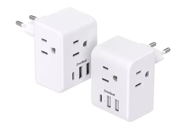 2 Pack European Travel Plug Adapter, International Power Plug Adapter 