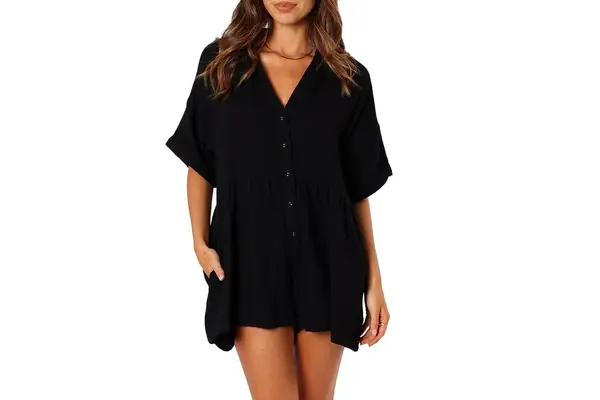 Nordstrom Petal & Pup Winny Crinkle Cotton Romper