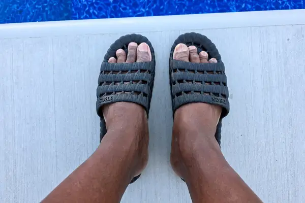 An overhead view of a person wearing the TECS Men