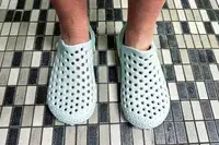 An overhead view of a person wearing the Columbia Women