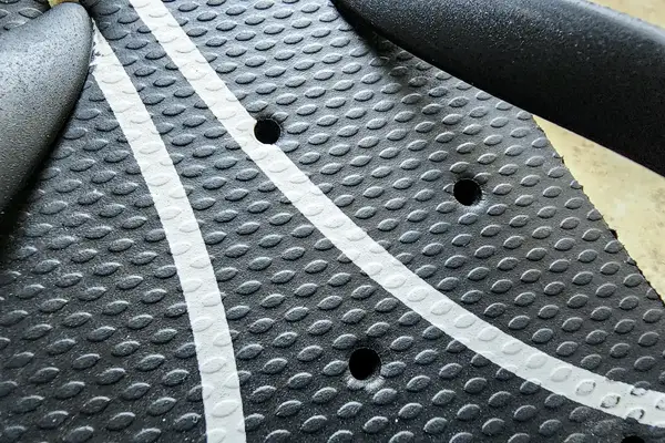 A close-up of the pattern on the Shower Shoez Women