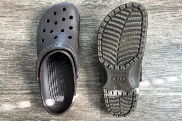 The treads on the bottom of the Crocs Classic Clogs