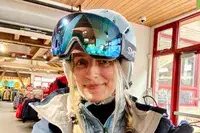 A person wearing the Smith I/O Mag Goggles