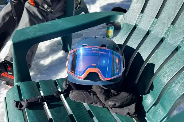 100 Percent Snowcraft Hiper Goggles on a chair