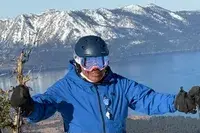 A person wearing the 100 Percent Snowcraft Hiper Goggles while skiing