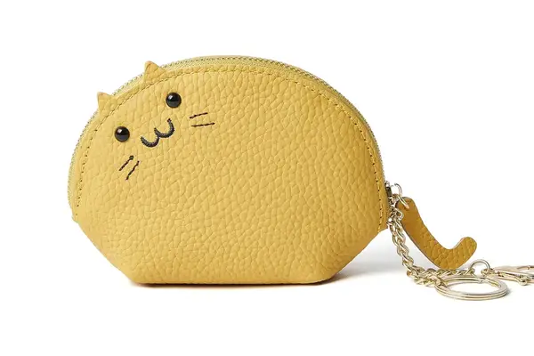 Doris&Jacky Leather Zipper Coin Purse Lovely Cat